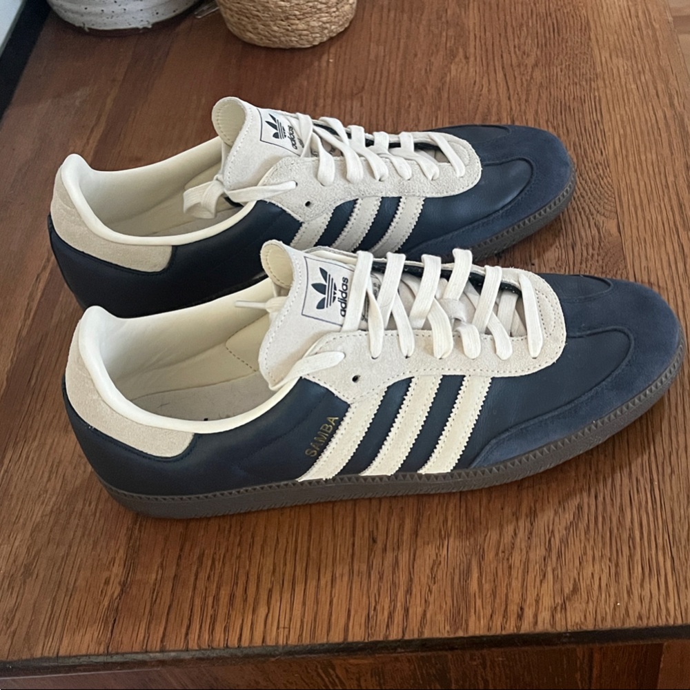 Adidas Samba Navy and Cream Sneakers
